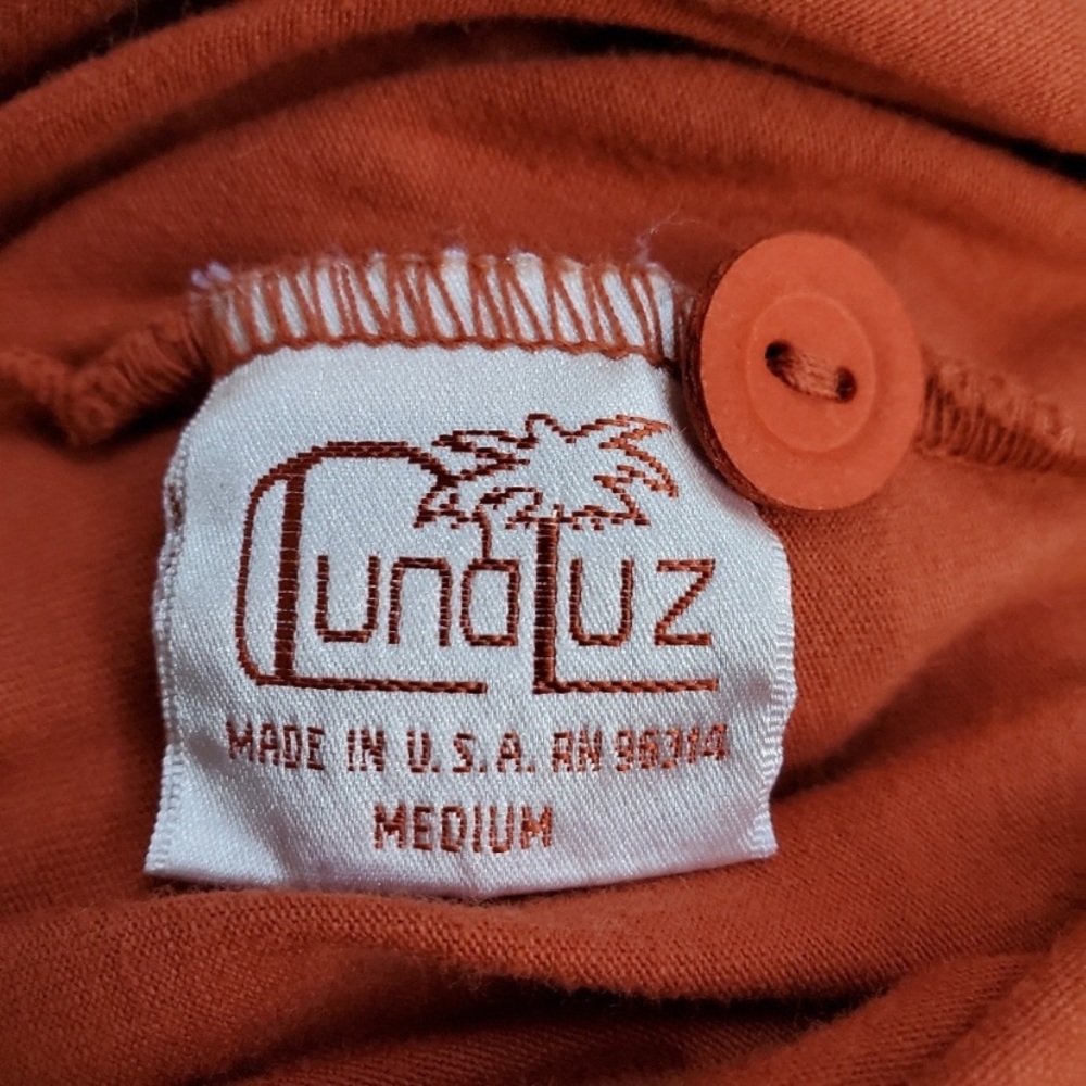 Luna Luz crossover midi burnt orange dress size M